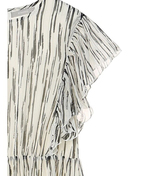 Green Parks ａ．肩フリルプリントワンピース White