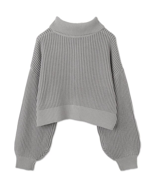 WEGO ダブルジップショートニットブルゾン グレー