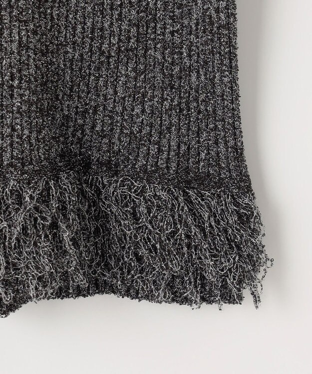 自由区 【PREMIUM KNIT COLLECTION】フリンジリブ ニット グレーミックス