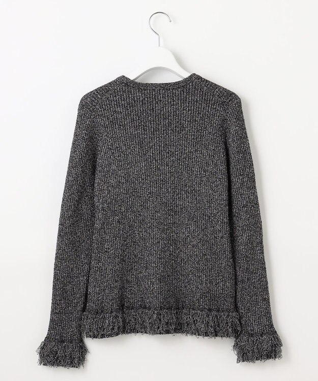 自由区 【PREMIUM KNIT COLLECTION】フリンジリブ ニット グレーミックス