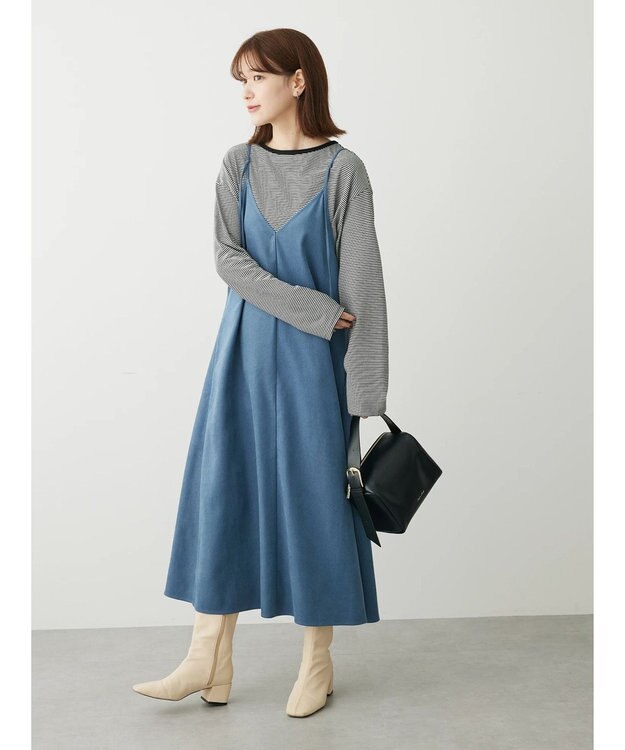 Green Parks ２ｗａｙ起毛キャミワンピース Sax