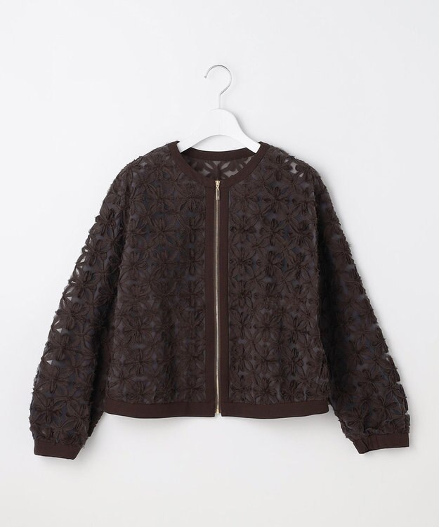 自由区 S 【SHIHOさん着用・展示会人気No.1・こだわり素材】テープエンブロイダリー ブルゾン ブラウン