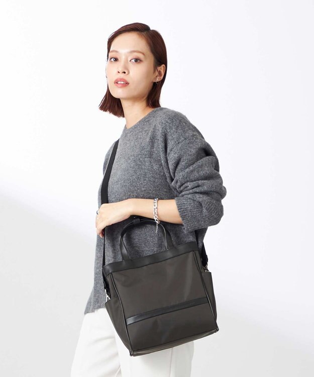 Y'SACCS トラベル ホライズン2WAYミニトート ダークグレー