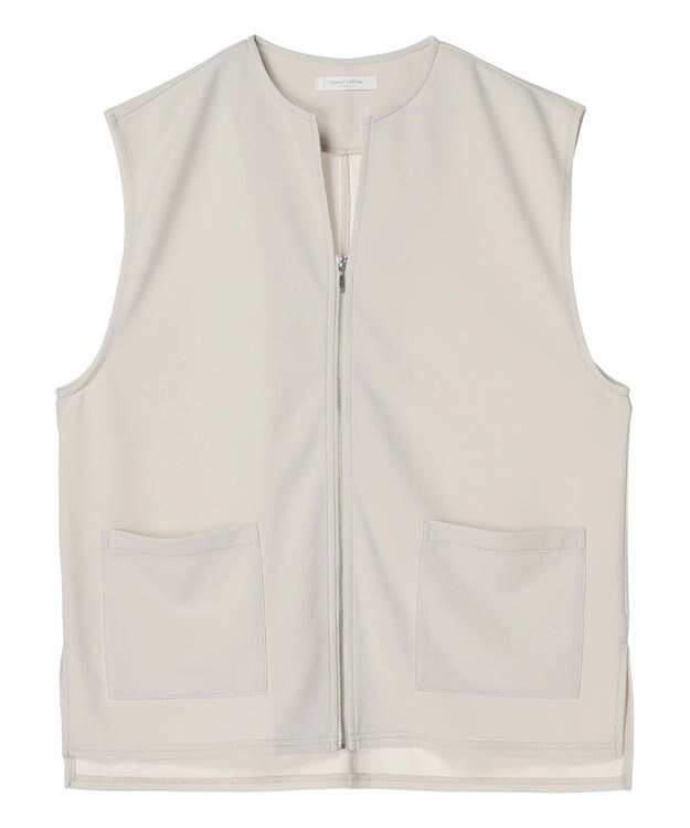 Green Parks フロントＺＩＰカットベスト Ecru