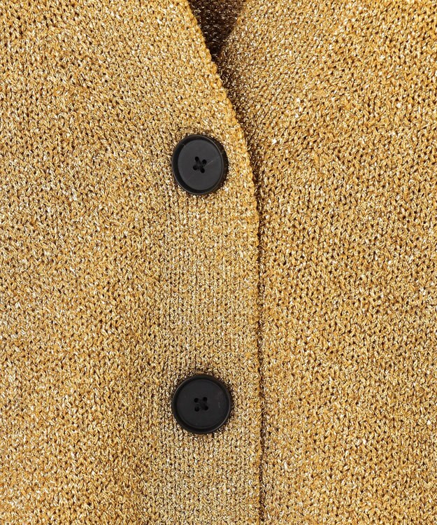 ICB 【洗える】リッチシャインニット カーディガン ゴールド系