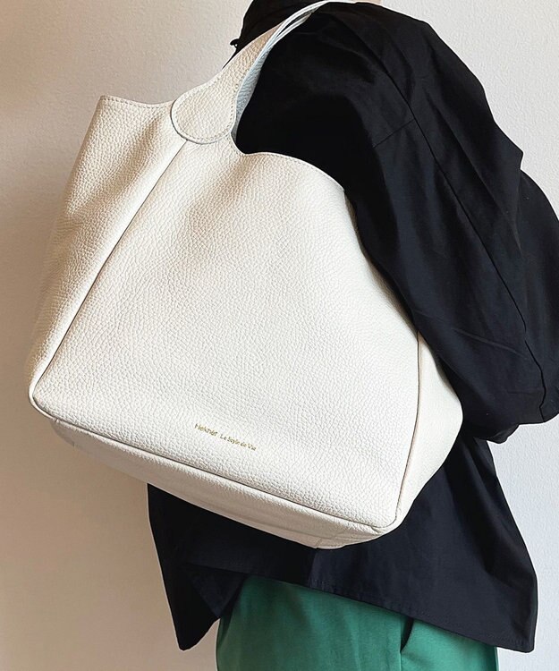 Hekhèr Le Style de Vie 【日本製/セレモニーにも】シュリンクレザー ハンドバッグ medium ホワイト