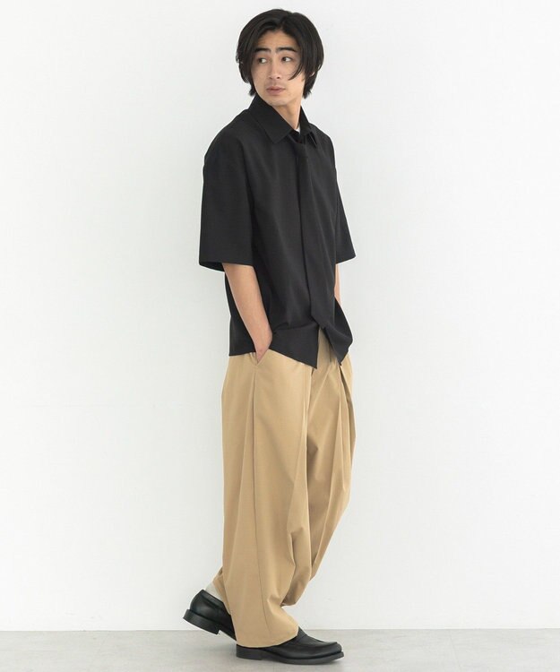 CRAFT STANDARD BOUTIQUE タイ付き半袖シャツ Black