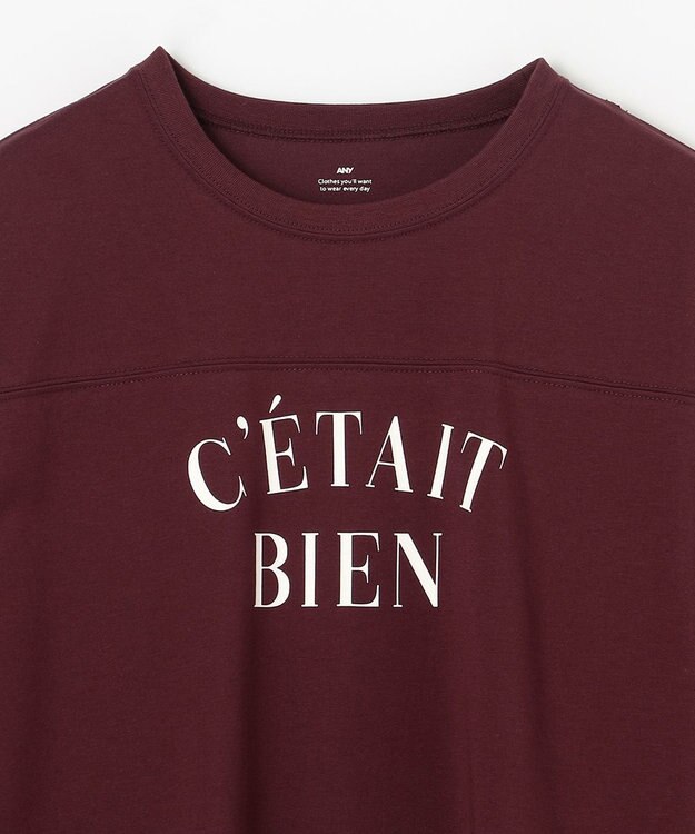 ANY L フットボールロングスリーブＴシャツ バーガンディ