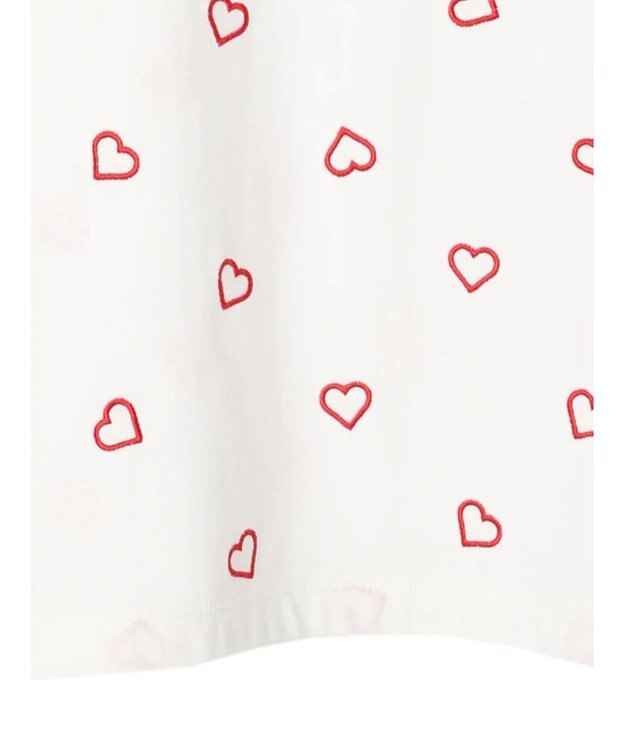 Green Parks ・Ｄｏｕｂｌｅ　Ｆｌａｇｓ　ハート刺繍ロンＴ Ivory