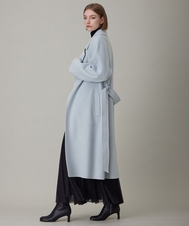 ICB L 【人気のため新色追加】ウールリバー トレンチコート フォグブルー系