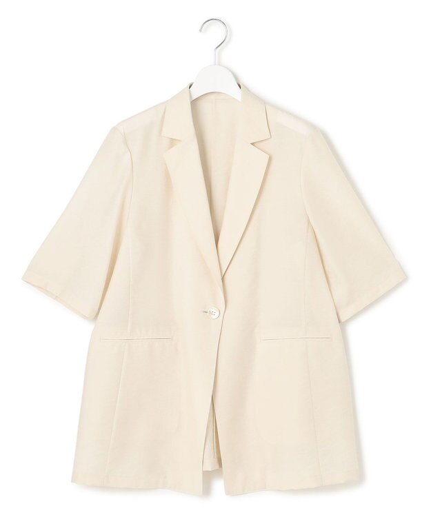 23区 【Oggi6月号掲載/速乾性/接触冷感】シアータンブラー ハーフスリーブ ジャケット ベージュ系