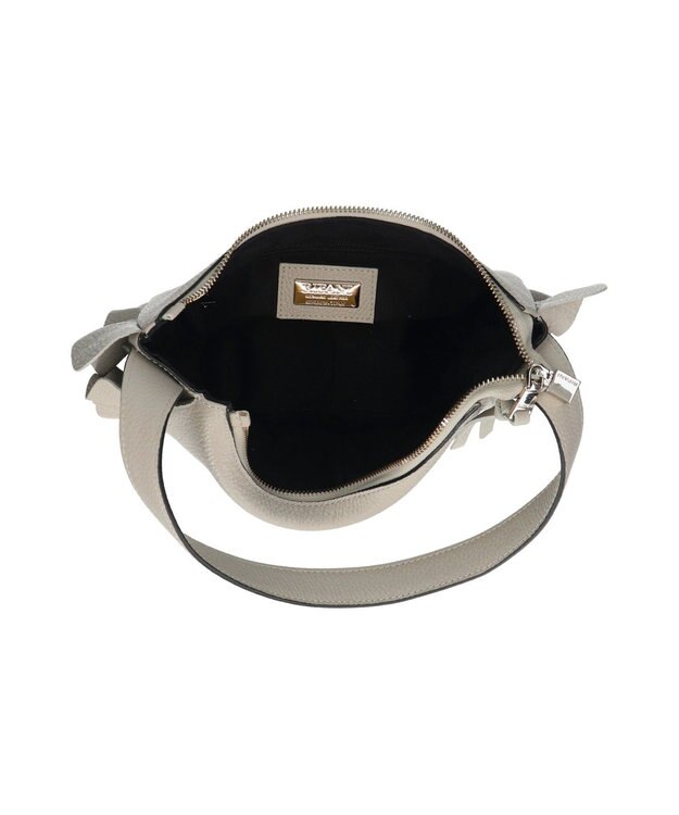 INTER-CHAUSSURES 【RIPANI】サイドフリルホーボーバッグ・ミディ ライトグレー