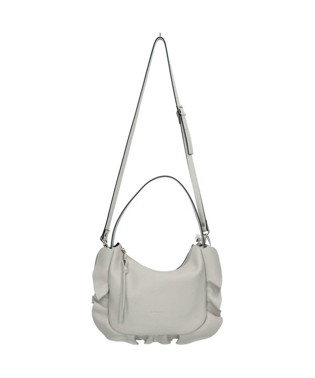 INTER-CHAUSSURES 【RIPANI】サイドフリルホーボーバッグ・ミディ ライトグレー