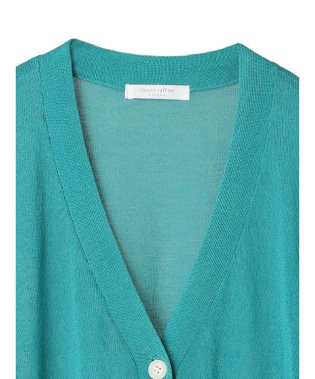 Green Parks 接触冷感Ｖネックカーデ Blue Green