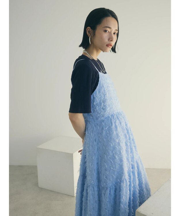 Green Parks armonia.フェザージャガードキャミワンピース Blue