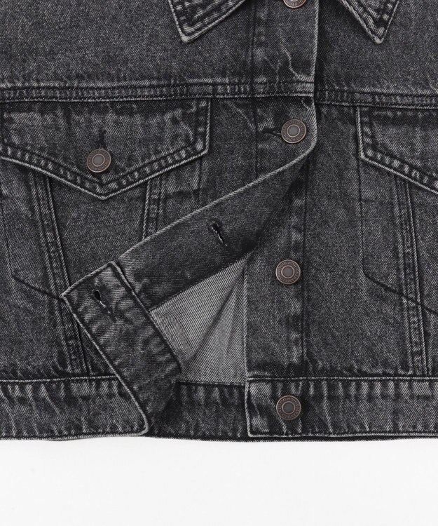 WEGO ヴィンテージウォッシュショートデニムジャケット ブラックその他