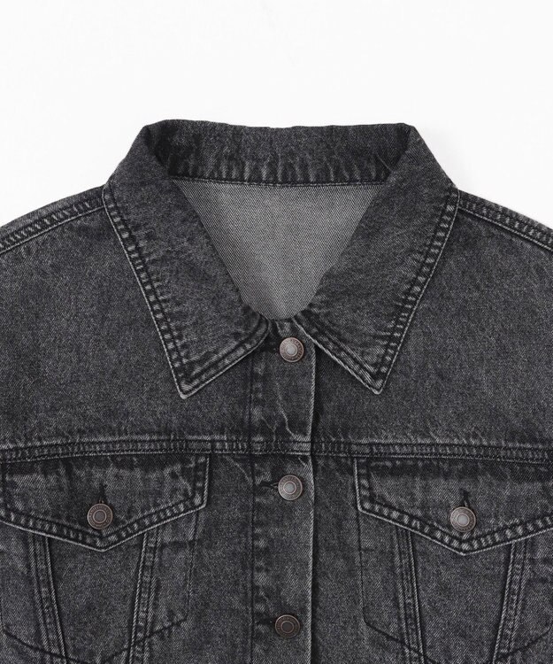 WEGO ヴィンテージウォッシュショートデニムジャケット ブラックその他