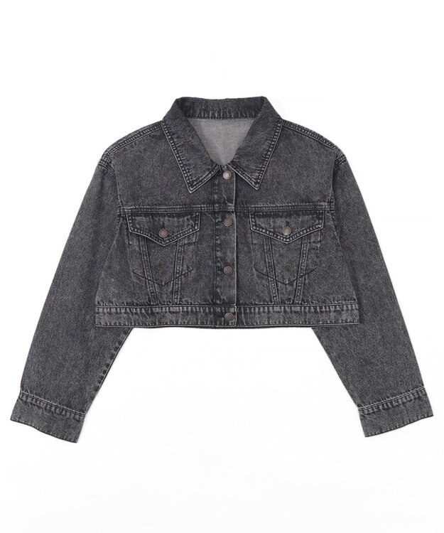 WEGO ヴィンテージウォッシュショートデニムジャケット ブラックその他