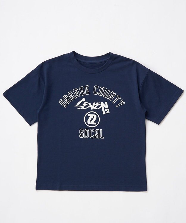 OP／FILA 【SEVEN2】カレッジロゴ半袖Tシャツ ネイビー