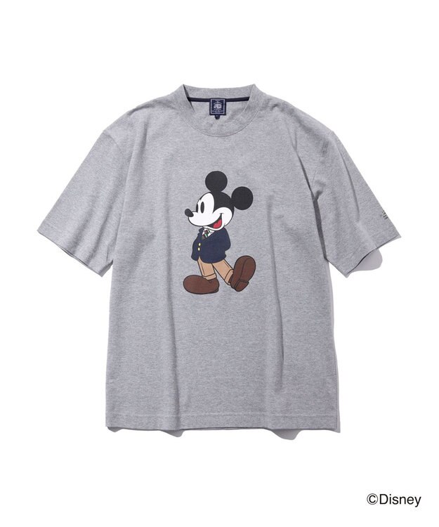 J.PRESS MEN 【DISNEY COLLECTION】【UNISEX】フロントイラストTシャツ / ミッキーマウス ライトグレー系