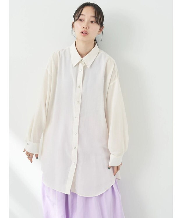 earth music&ecology ウ゛ィンテージボタンシャツ Off White