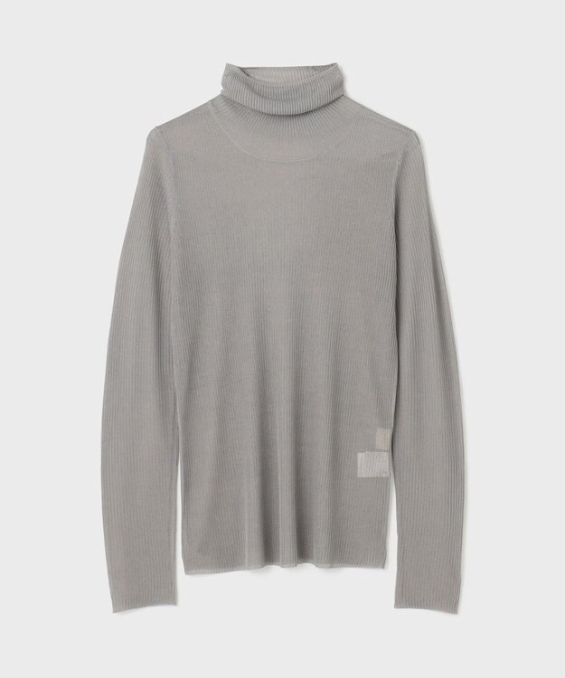 GRACE CONTINENTAL シアーリブタートルトップ グレー