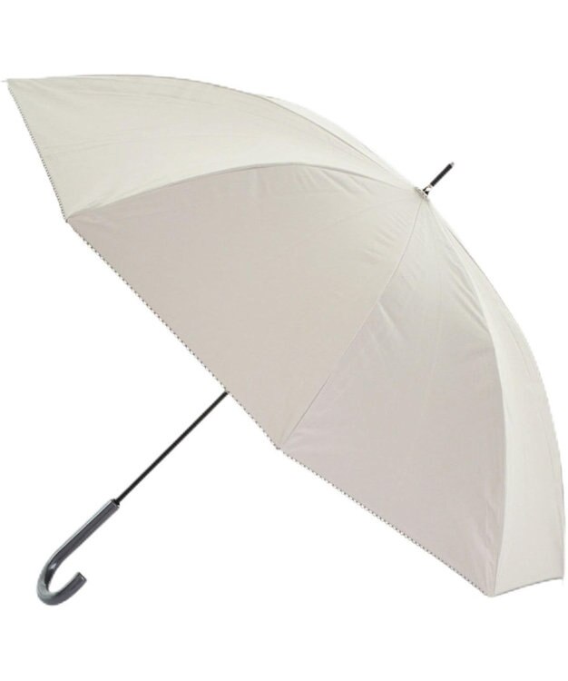 MOONBAT 晴雨兼用日傘 長傘 無地×シングルピコ刺繍／遮光 遮熱 UV ベージュ