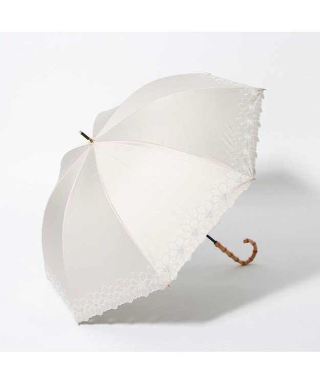 UNBILLION cache nez / グレースフラワー刺繍ショートパラソル ベージュ