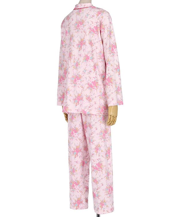 Wing パジャマ 長袖 長ズボン 綿100％ スムース素材 レディース EP5063 ウイング／ワコール ピンク