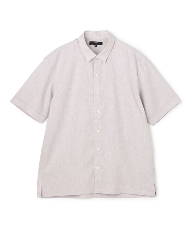 JOSEPH HOMME 【新素材】ヘンプリーブロード　半袖レギュラーカラーシャツ ライトグレー系