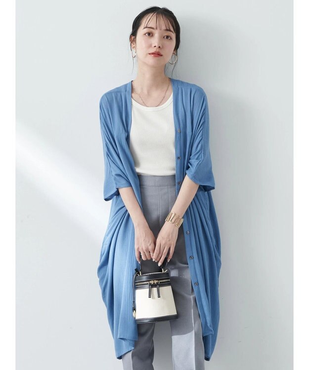 earth music&ecology レーヨンビッグシャツチュニック Sax