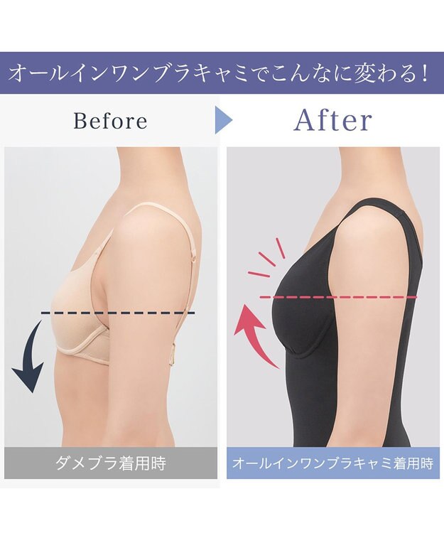 BRADELIS New York 【BRADELIS Me / ノンワイヤー・バストアップ】ブラデリス オールインワンブラキャミ ブラック