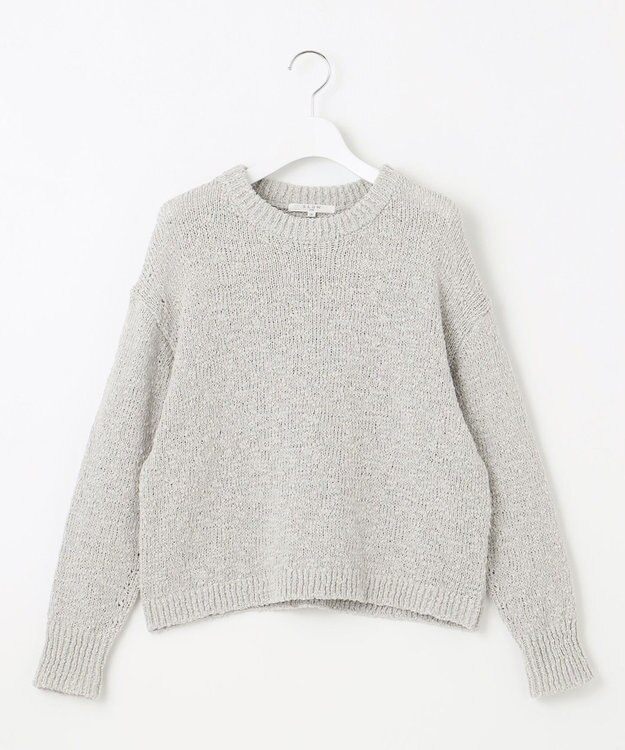 23区 【SLOW/一部店舗限定】リボンヤーン クルーネック ニット ライトグレー系
