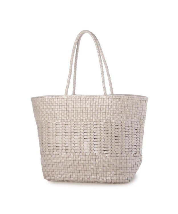 UNBILLION ペルケ perche / 牛革メッシュ編みトートL シルバー