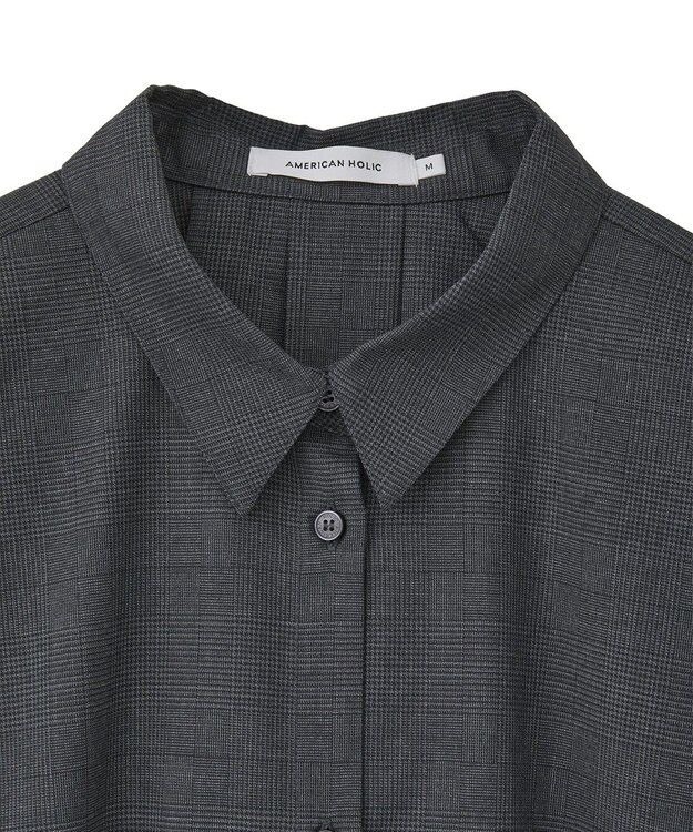 AMERICAN HOLIC イージーケアコクーンバックタックシャツ Check
