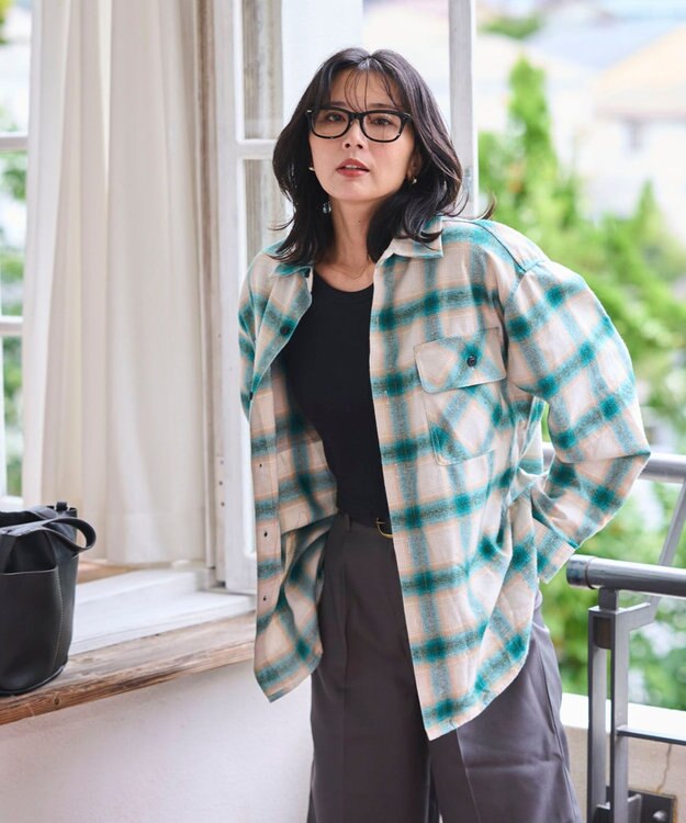 WEGO 【2025年秋冬新作/SMLサイズ展開/ユニセックス着用ITEM】オンブレチェックネルシャツ（LS） 柄6