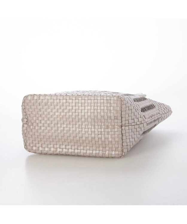 UNBILLION ペルケ perche / 牛革メッシュ編みトートL シルバー