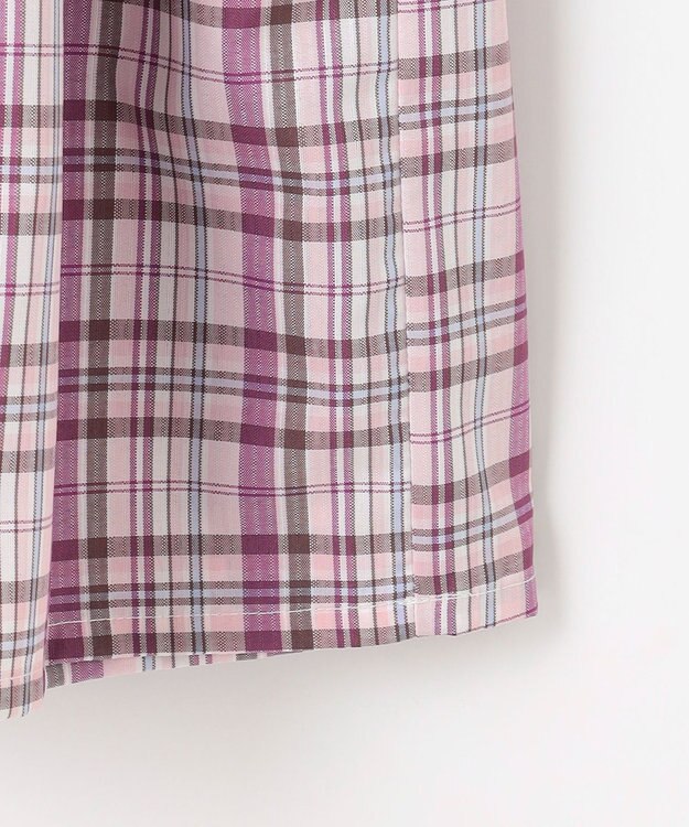 ANY KIDS チェックドッキングワンピース ピンク