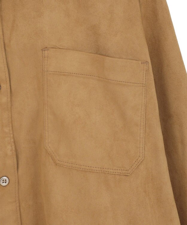 AMERICAN HOLIC Wポケットスエードライクシャツ Camel
