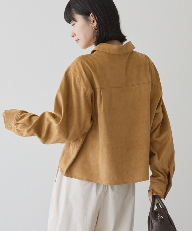 AMERICAN HOLIC Wポケットスエードライクシャツ Camel