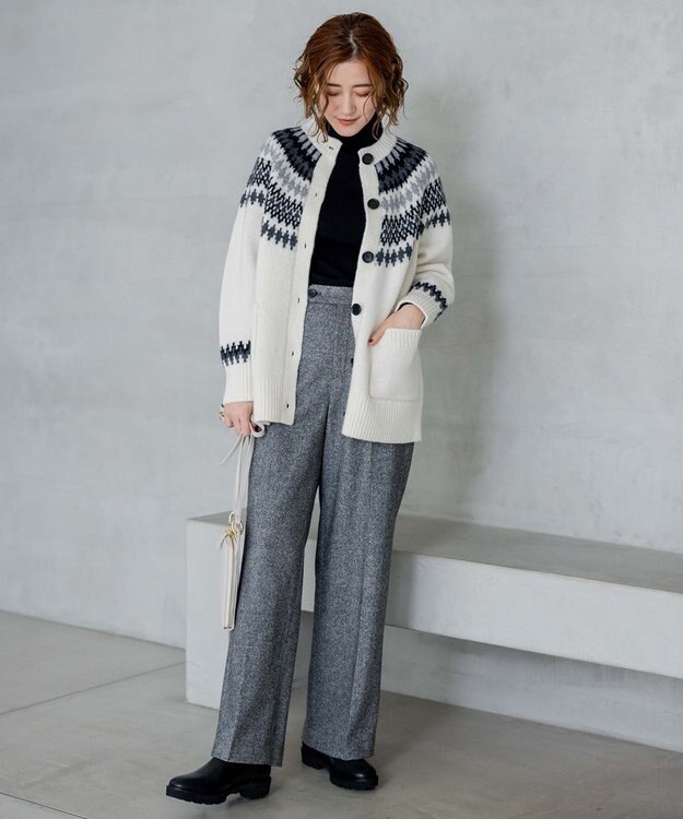 23区 フェアアイル カーディガン アイボリー系