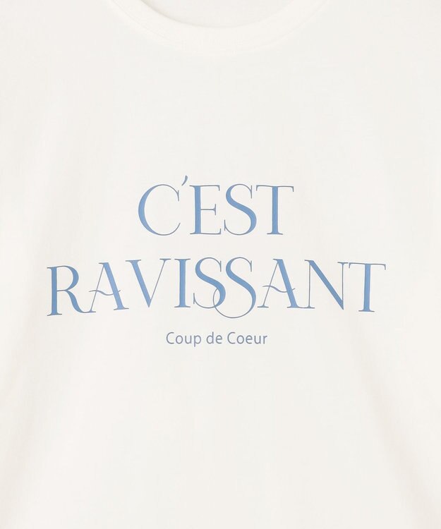 ANY L ロゴロングTシャツ オフ×ブルーロゴ