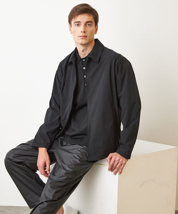 UNFILO MENS 【ストレッチ】レザーライク イージー テーパードパンツ [23年春夏商品] ブラック