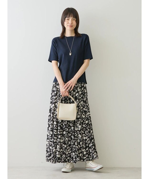 AMERICAN HOLIC ５分袖リブニットプルオーバー Navy