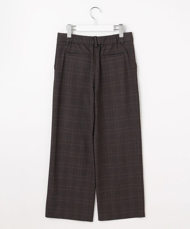J.PRESS LADIES L アルガンシルク チェック クロップド パンツ チャコールチェック系