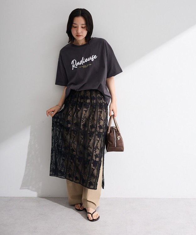 Green Parks レイヤードレーススカートⅡ Black