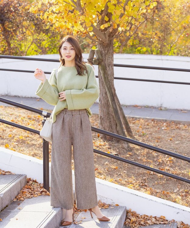 Tiaclasse 【洗える】リラックス感のあるラグランスリーブニット ミント