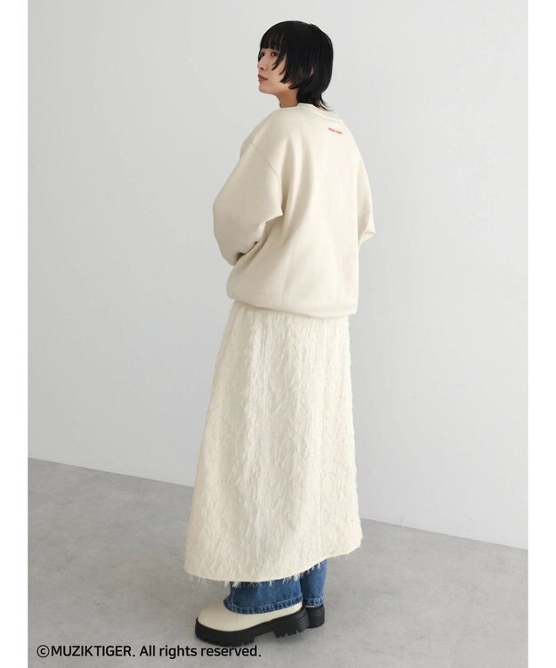 Green Parks ムジークタイガー／裏起毛プリントプルオーバー Beige