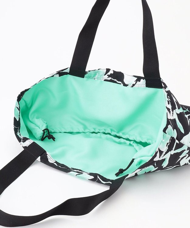 ICB ウォーターフラワープリント トートバッグ チャコール系柄