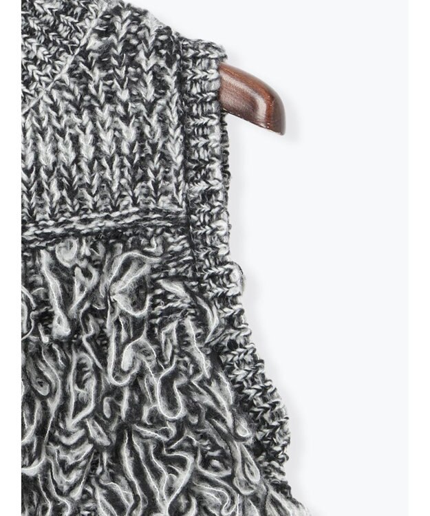 Te chichi ループ編みコンパクトジップベスト グレー